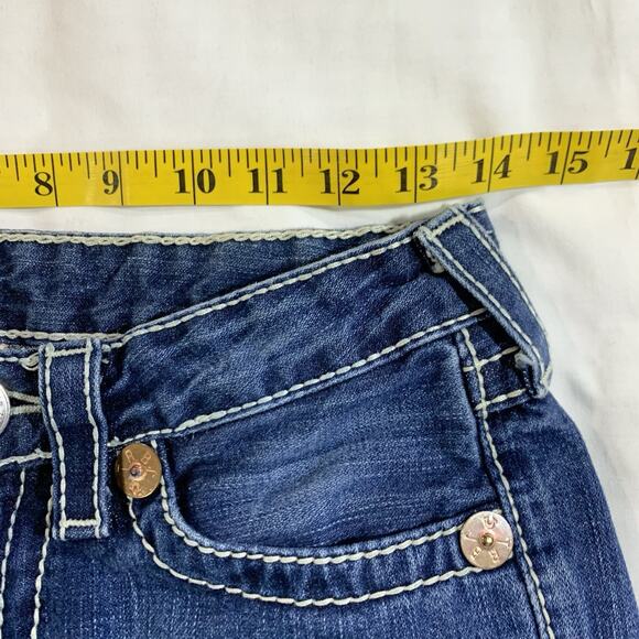 True Religion Women's Cuf Off Jean Shorts Distressed Frayed Hem Sz 27 Barneys - Picture 11 of 13